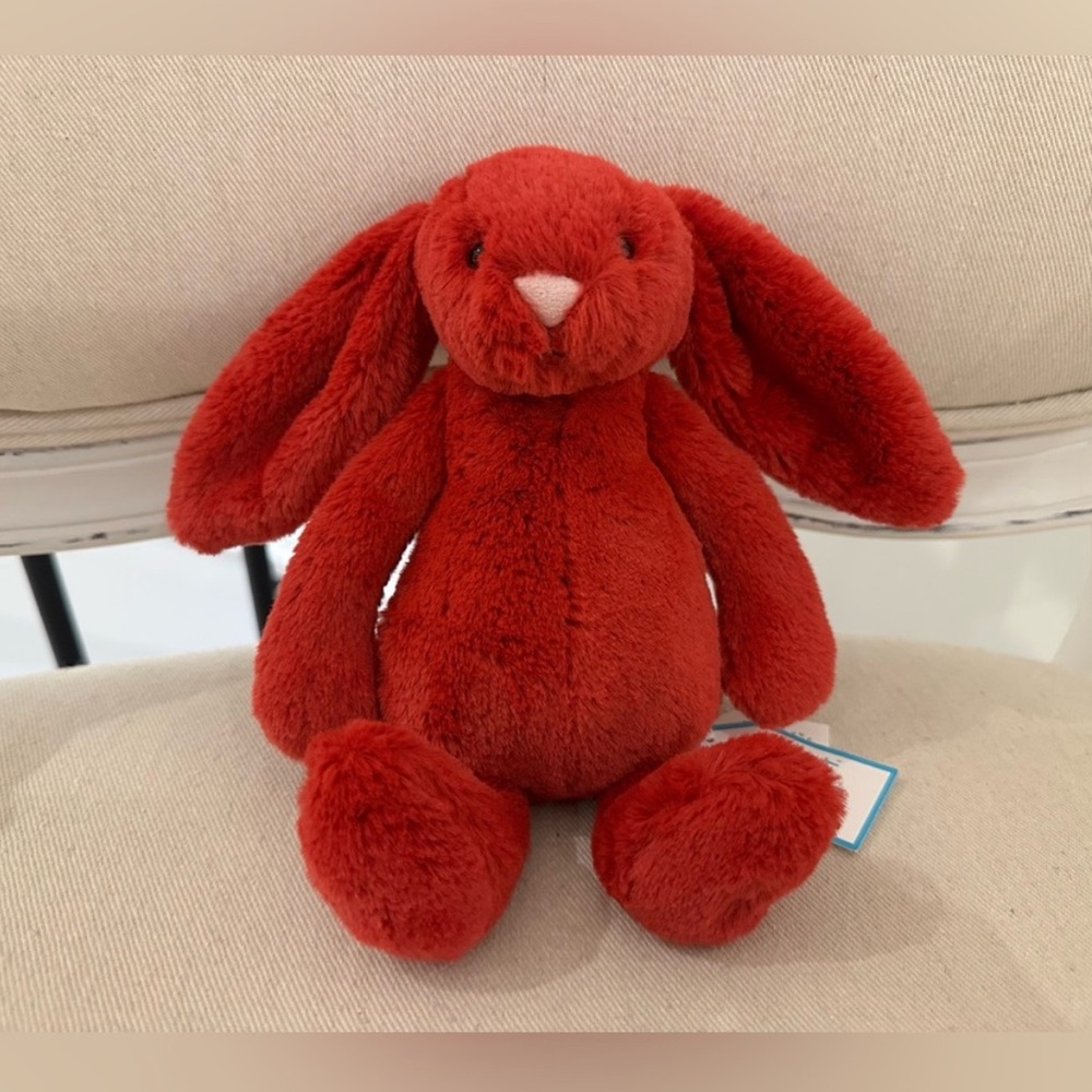Retired NWT Jellycat Bashful CRANBERRY Bunny Little Authentic Rare